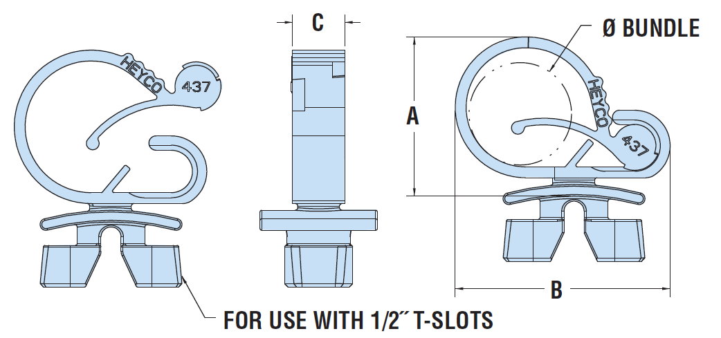 Heyco® Quarter-Turn Mount Wire Clips